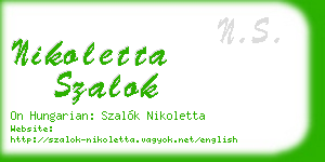 nikoletta szalok business card