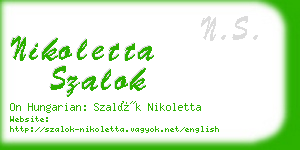 nikoletta szalok business card